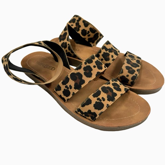 Unr8ed Animal Print Ankle Strap Sandals Size: 8 - Picture 2 of 8